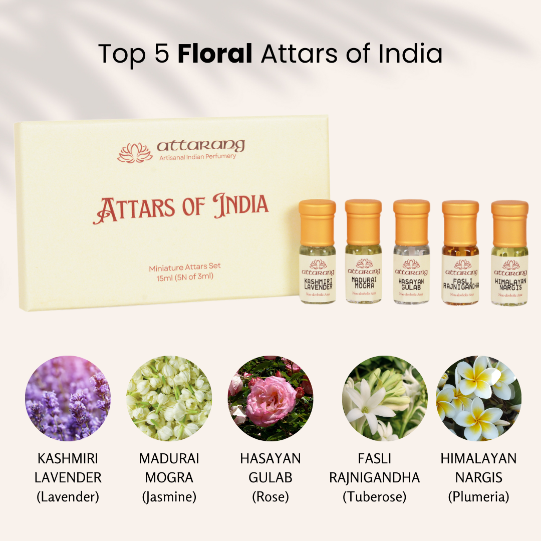 Top 5 Floral Attars of India (5x3ml) 15ml