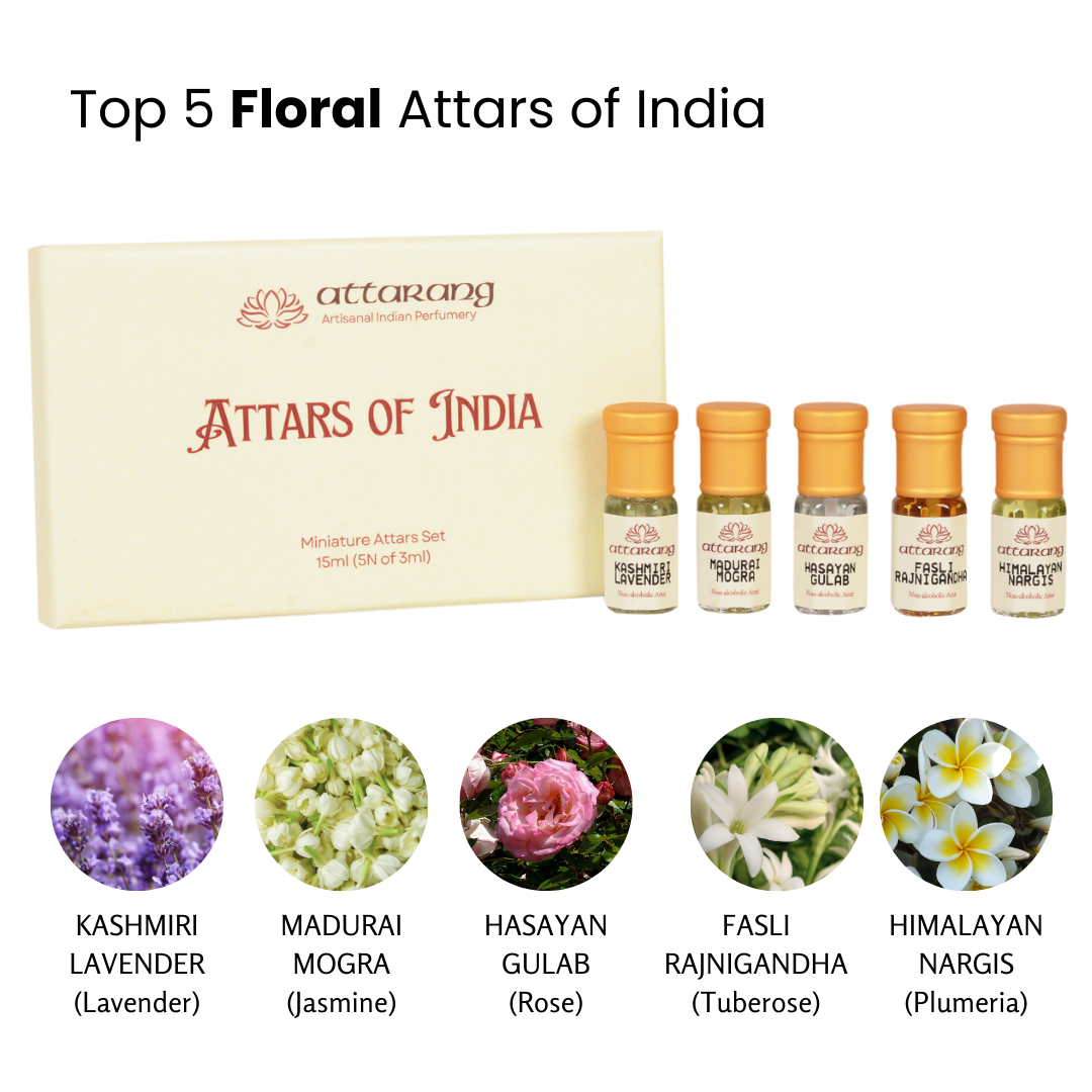 Top 5 Floral Attars of India (5x3ml) 15ml