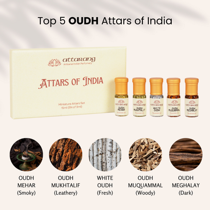 Top 5 Oudh Attars of India (5x3ml) 15ml