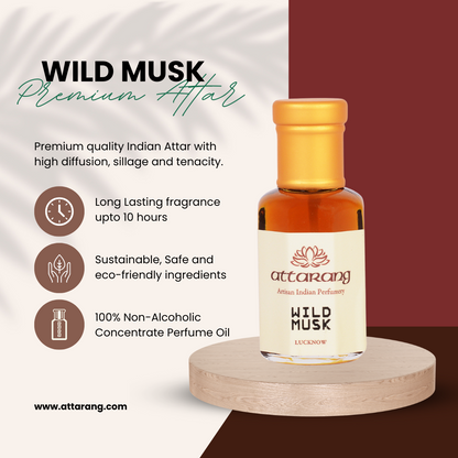 Wild Musk Attar | Musk, Olibanum & Leather Notes | 10ml