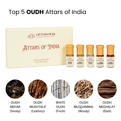 Top 5 Oudh Attars of India (5x3ml) 15ml