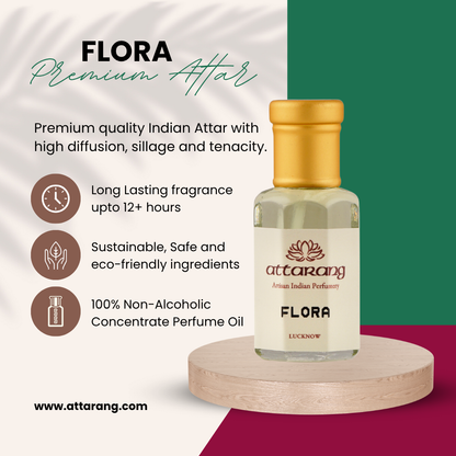 Flora Attar | Mandarin, Peony, Rose, | Attar 10ml
