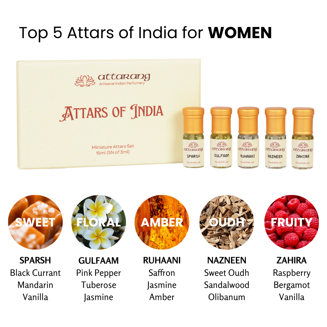 Top 5 Women Attars of India (5x3ml) 15ml