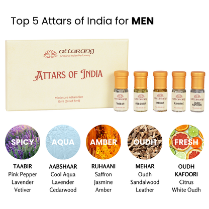 Top 5 Attars of India for Men (5x3ml) 15ml