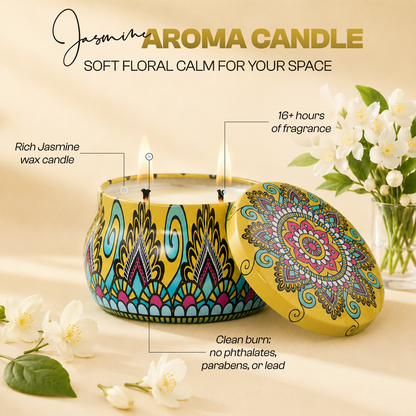 Garland of Jasmine Aroma Candle Tin Pack 120g