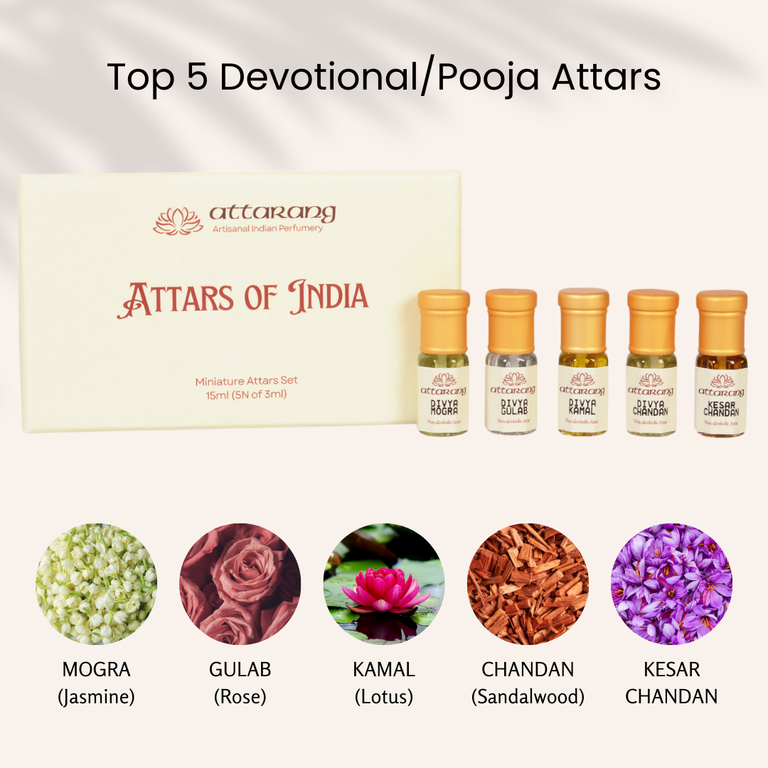 Top 5 Pooja Attars of India (5x3ml) 15ml