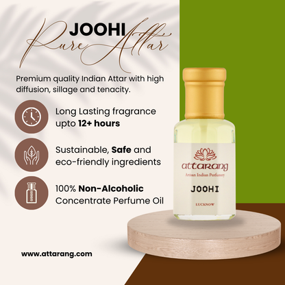 Joohi | Juhi, Jasminum auriculatum or Needle Flower Jasmine | Attar 10ml