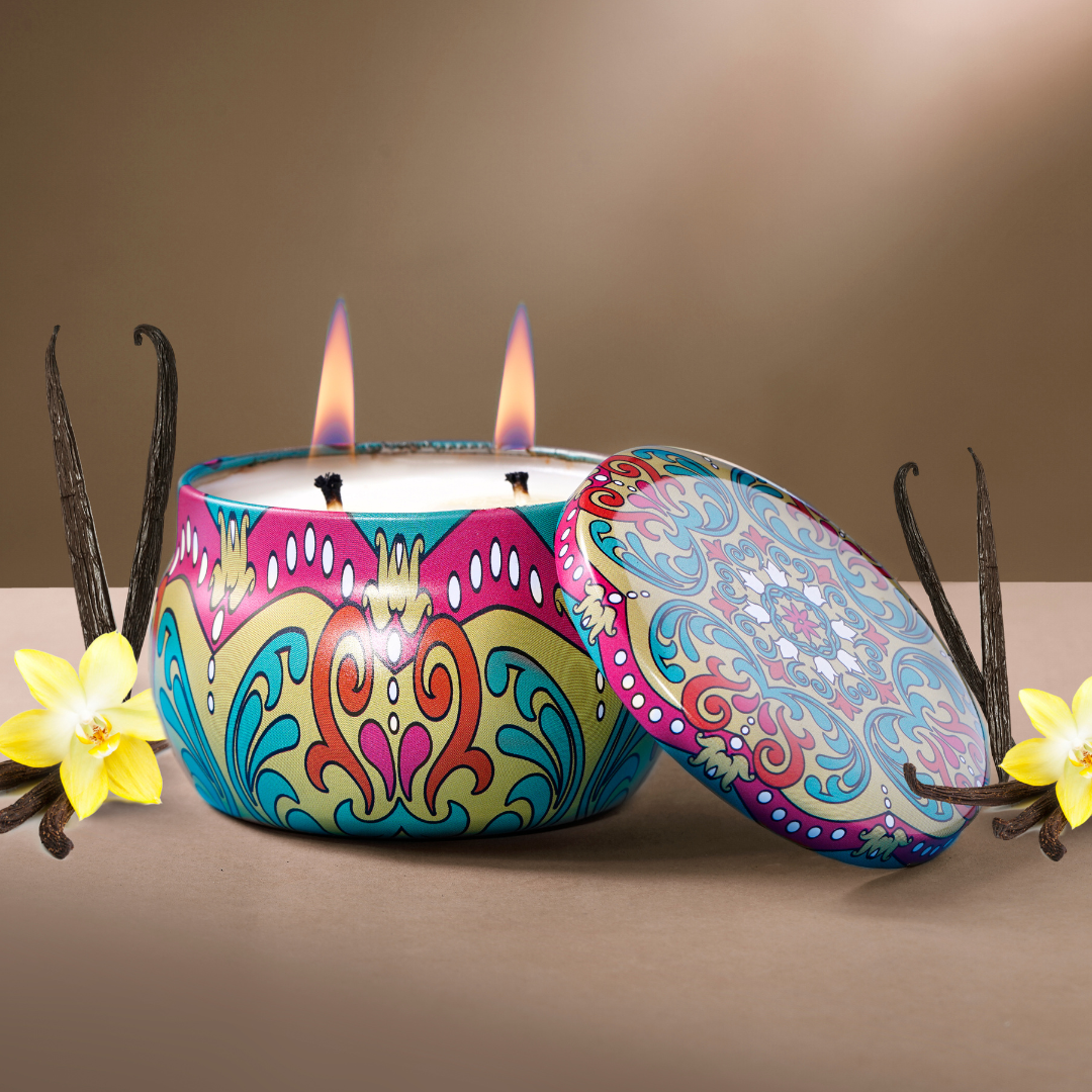 Soothing Vanilla Aroma Candle Tin Pack 120g