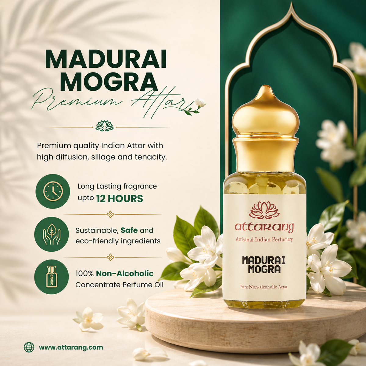 Madurai Mogra | Premium Jasmine Sambac | Attar 10ml