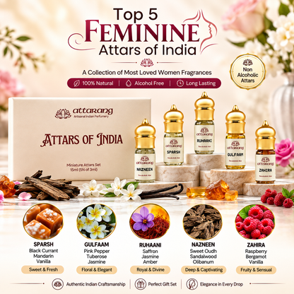 Top 5 Women Attars of India (5x3ml) 15ml