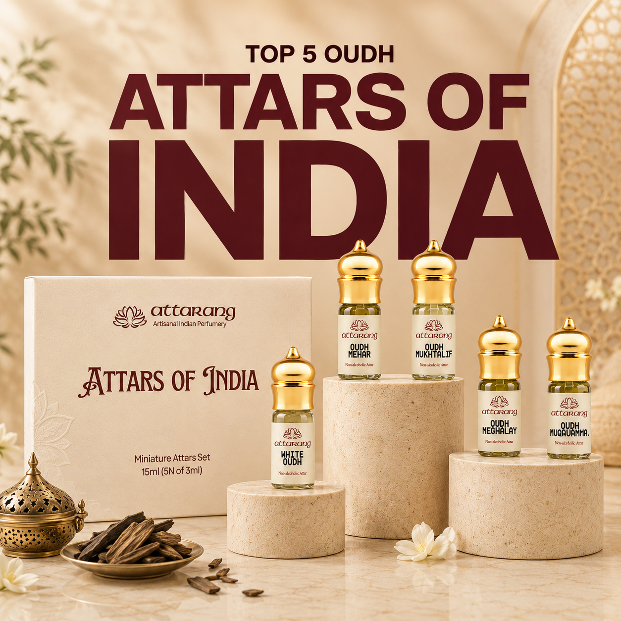 Top 5 Oudh Attars of India (5x3ml) 15ml