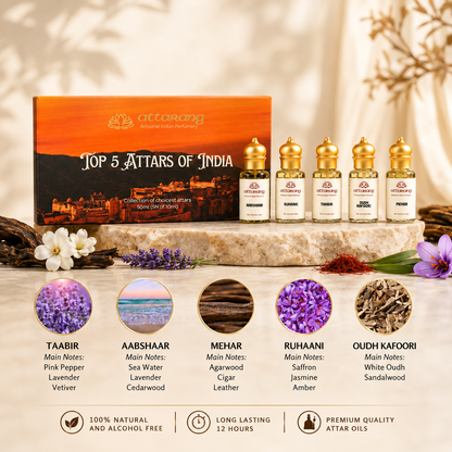 Top 5 Attars of India for Men | Fragrances for Him | 5x10ml Attar Set 50ml