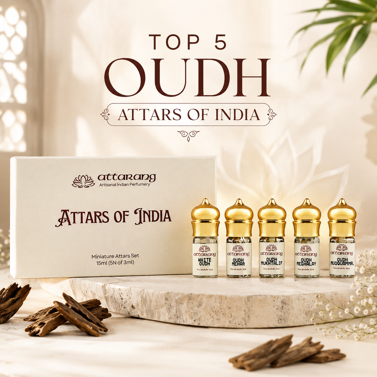 Top 5 Oudh Attars of India (5x3ml) 15ml