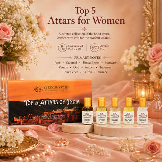 Top 5 Attars of India for Women | Fragrances for Her | 5x10ml Attar Set 50ml