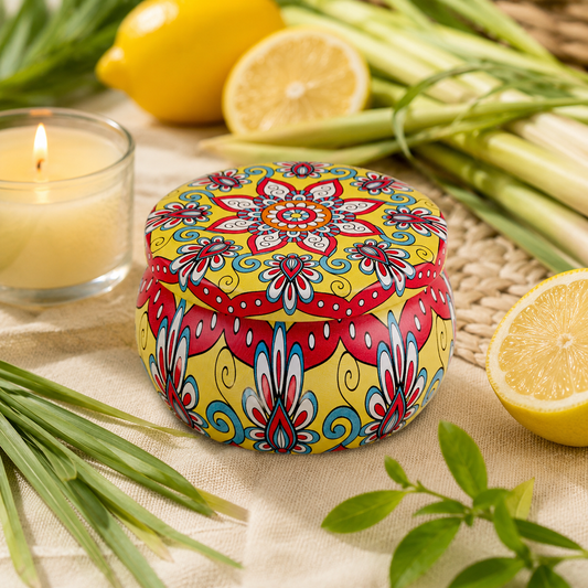 Refreshing Lemongrass Aroma Candle Tin Pack 120g