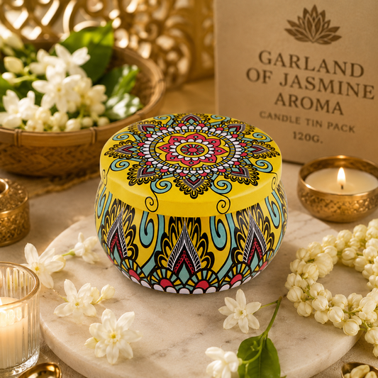 Garland of Jasmine Aroma Candle Tin Pack 120g