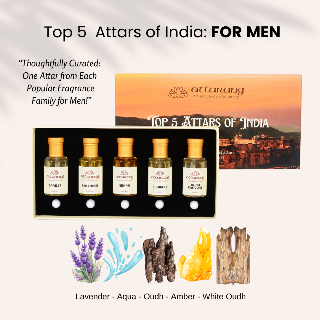 Top 5 Attars of India for Men | Fragrances for Him | 5x10ml Attar Set 50ml