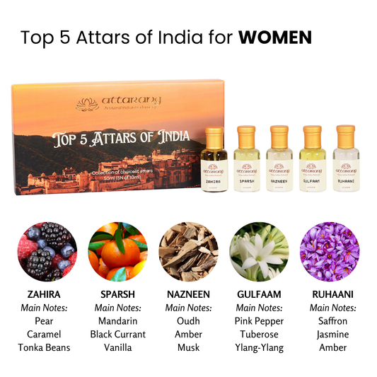 Top 5 Attars of India for Women | Fragrances for Her | 5x10ml Attar Set 50ml