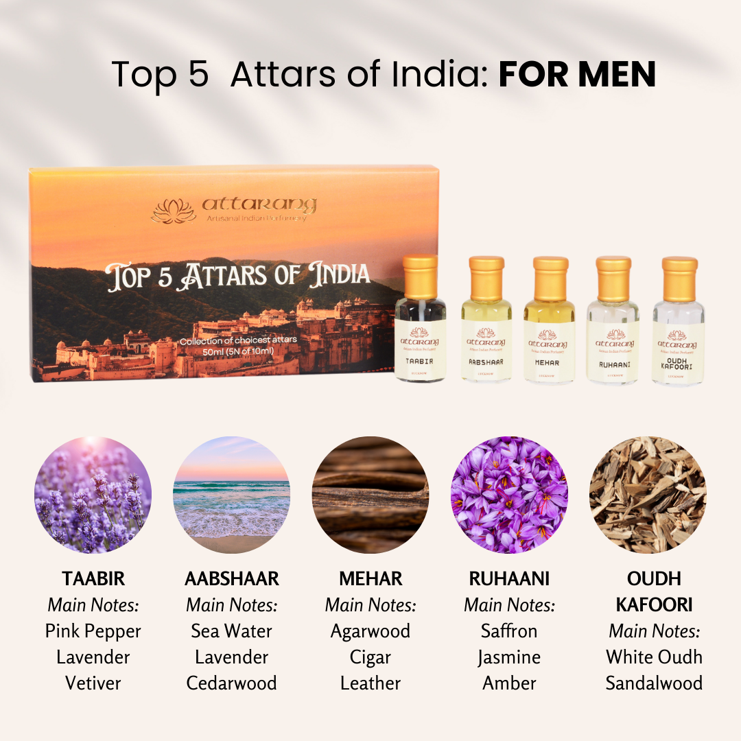 Top 5 Attars of India for Men | Fragrances for Him | 5x10ml Attar Set 50ml