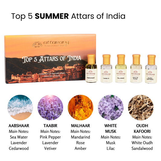 Top 5 Summer Attars of India | Cool, Fresh, Aqua | 5x10ml Attar Set 50ml