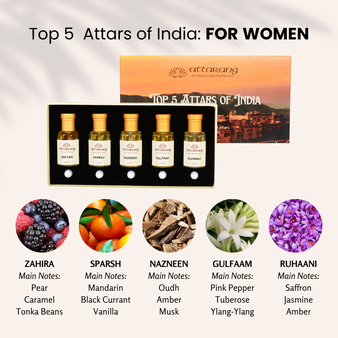 Top 5 Attars of India for Women | Fragrances for Her | 5x10ml Attar Set 50ml