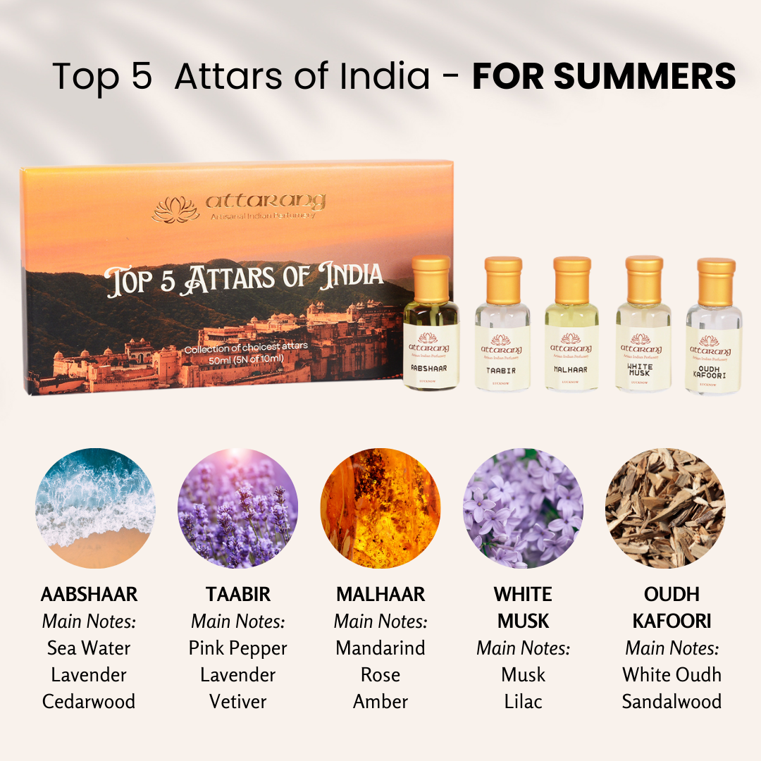 Top 5 Summer Attars of India | Cool, Fresh, Aqua | 5x10ml Attar Set 50ml