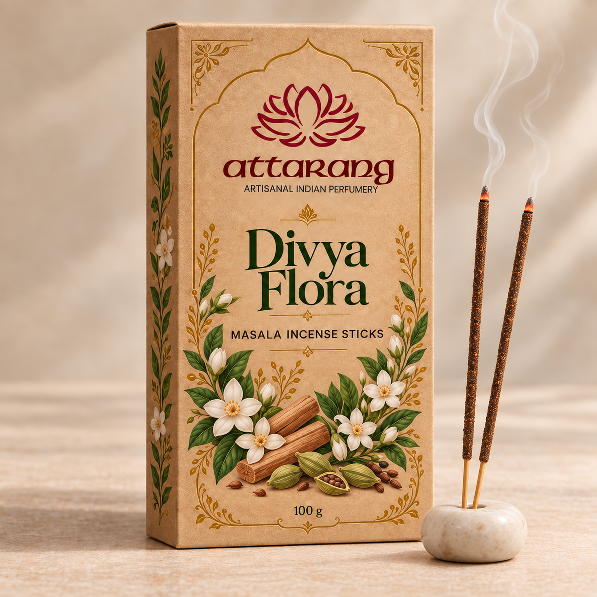Attarang's Divya Flora Premium Masala Incense Sticks - 50N pack